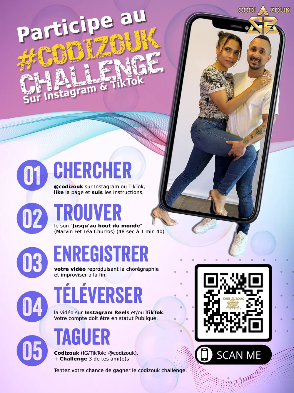 Affiche : participe au #CodizoukChallenge sur Instagram et TikTok