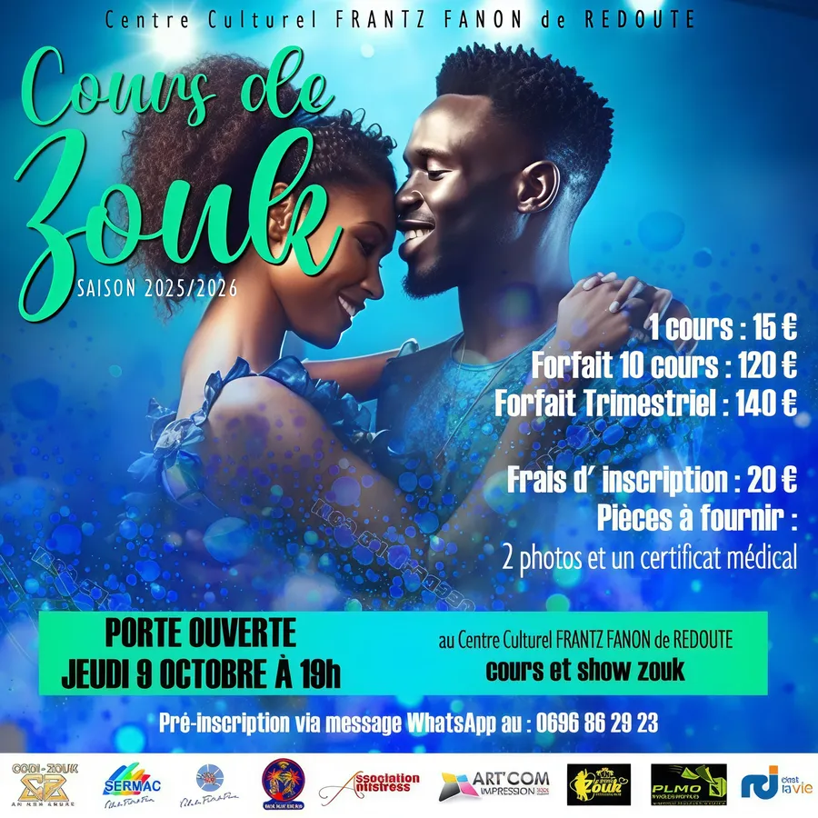 Affiche : Cours de Zouk - Saison 2025/2026